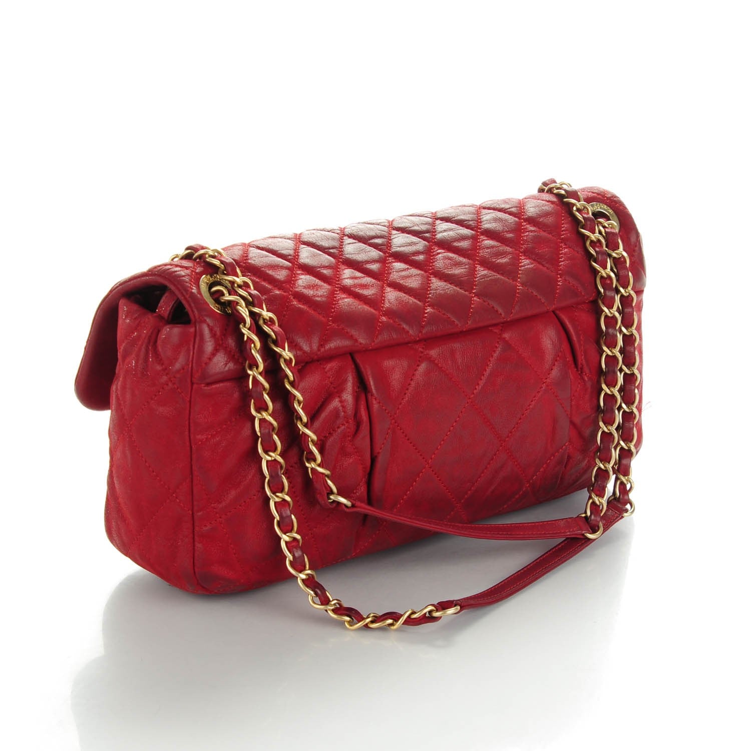 Chanel Iridescent Calfskin Large Chic Quilt Flap Red 3 of 11