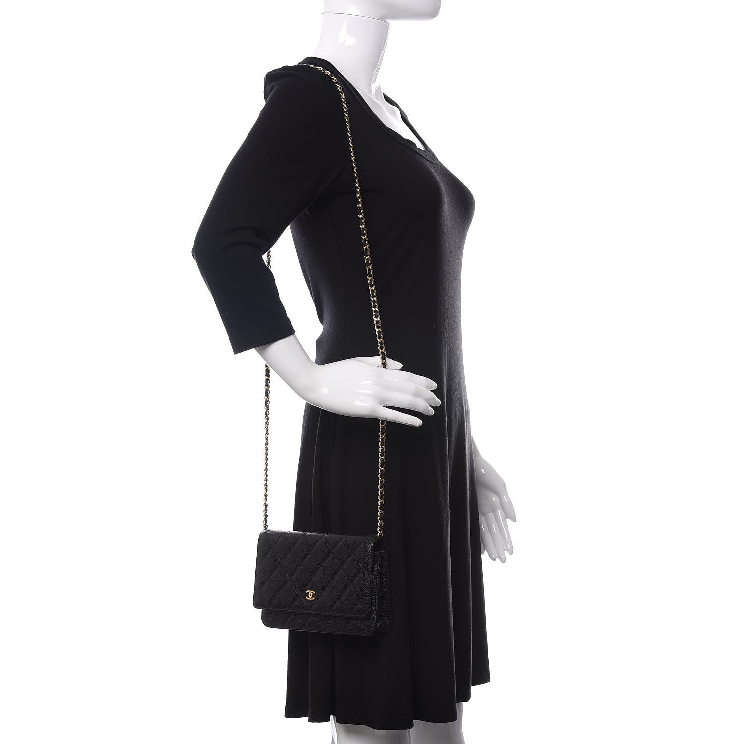 Chanel Caviar Quilted Wallet On Chain WOC Black 2 of 12