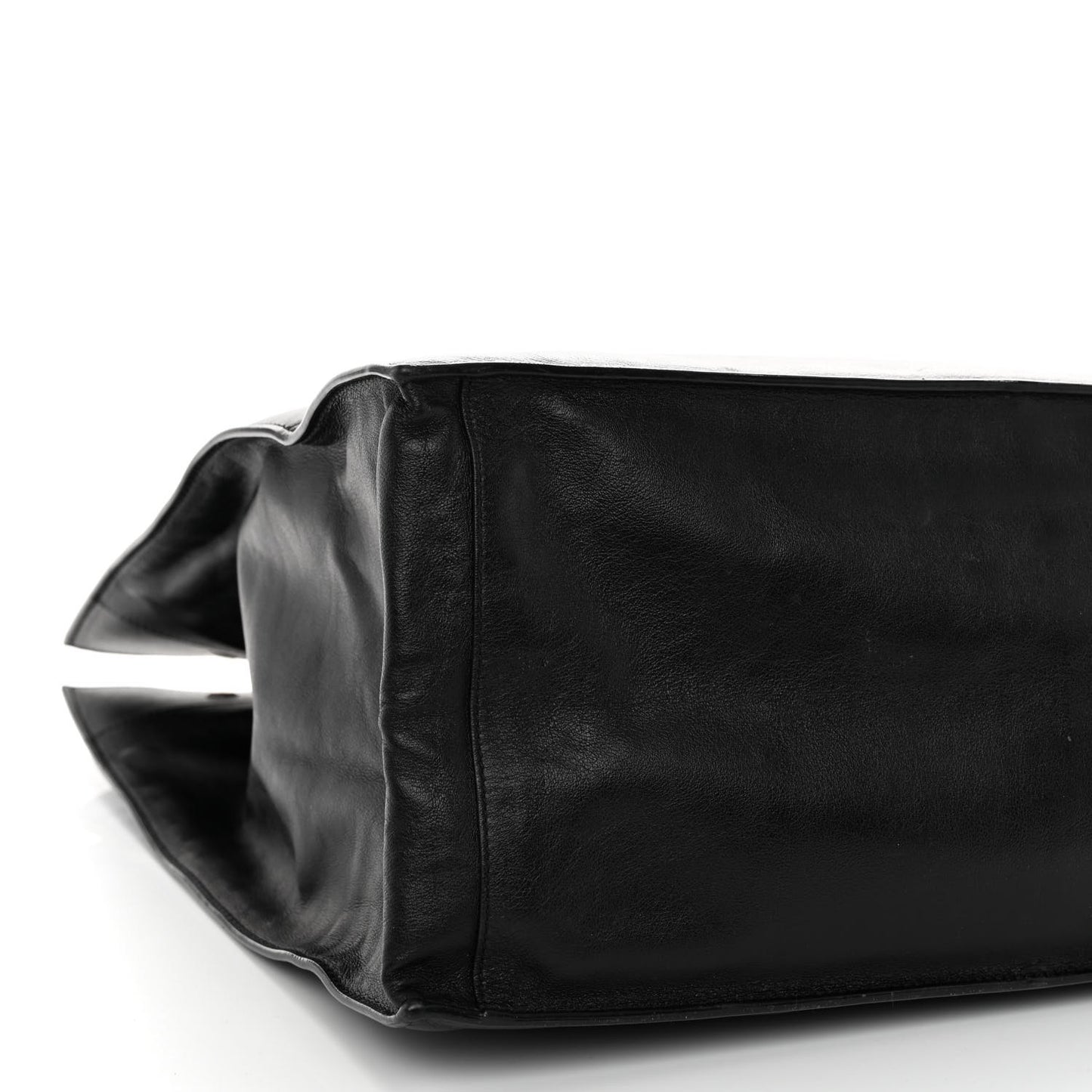 Calfskin Rive Gauche North South Tote Black