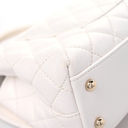 Chanel Caviar Quilted Mini Coco Handle Flap White 10 of 13