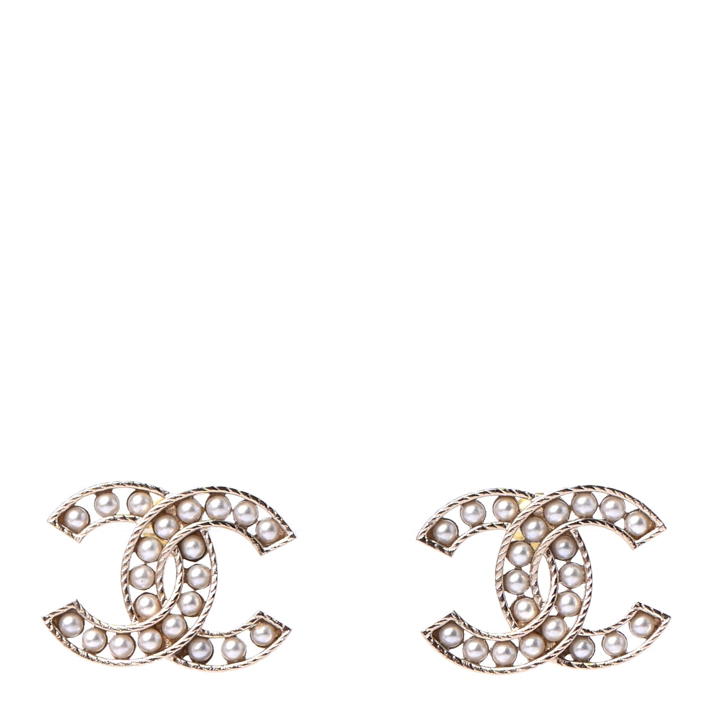Pearl CC Earrings Gold