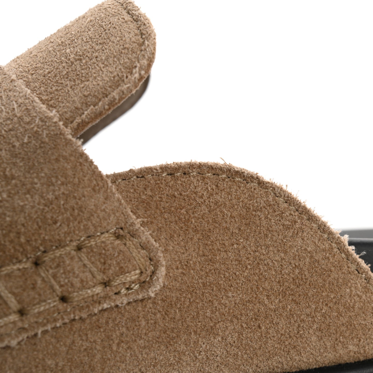 Suede Calfskin Mens Go Mules 36 Beige Argile