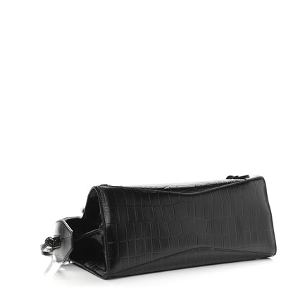 Balenciaga Semi Shiny Calfskin Crocodile Embossed Neo Classic Black Hardware S City Black 4 of 9