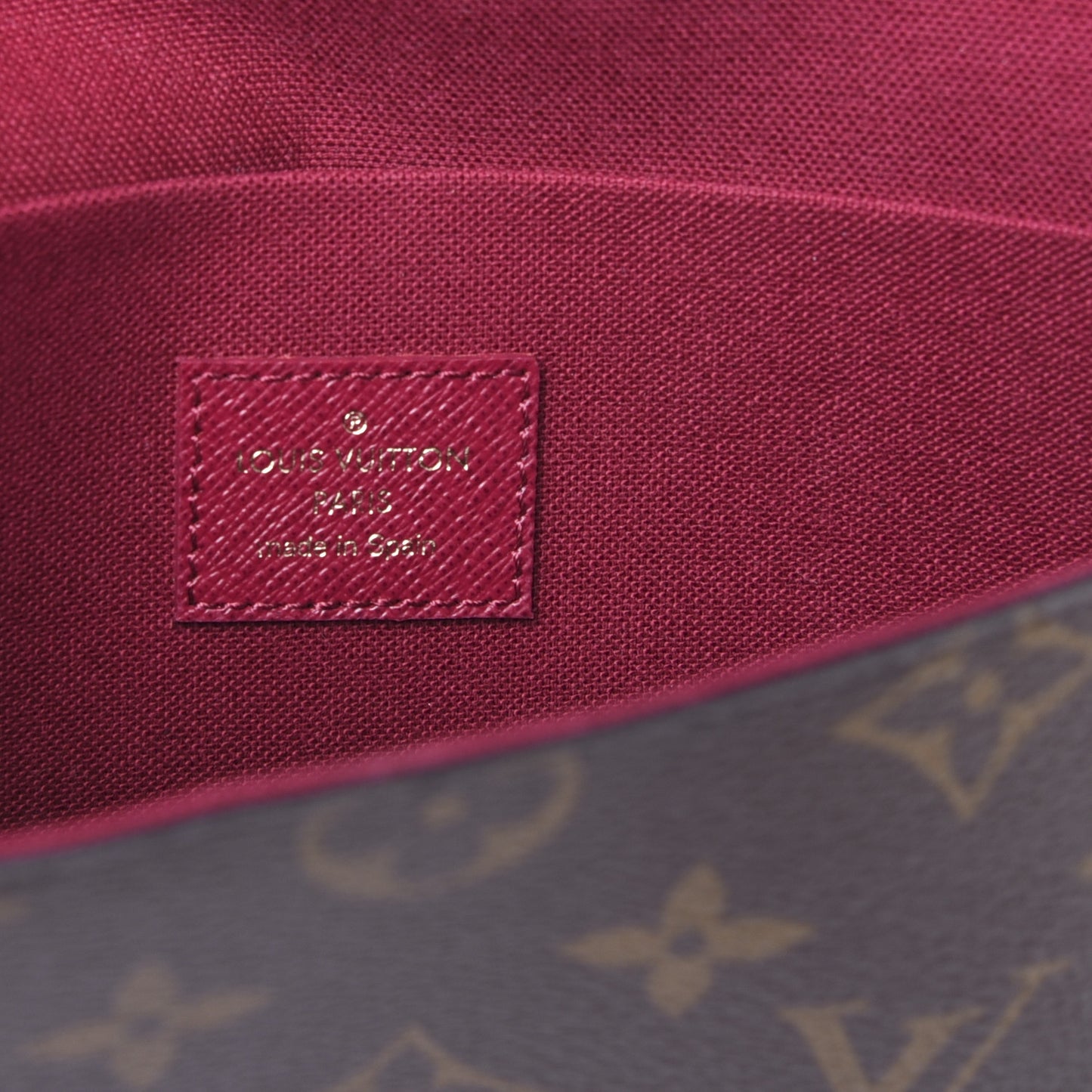 Monogram Pochette Felicie Chain Wallet Fuchsia
