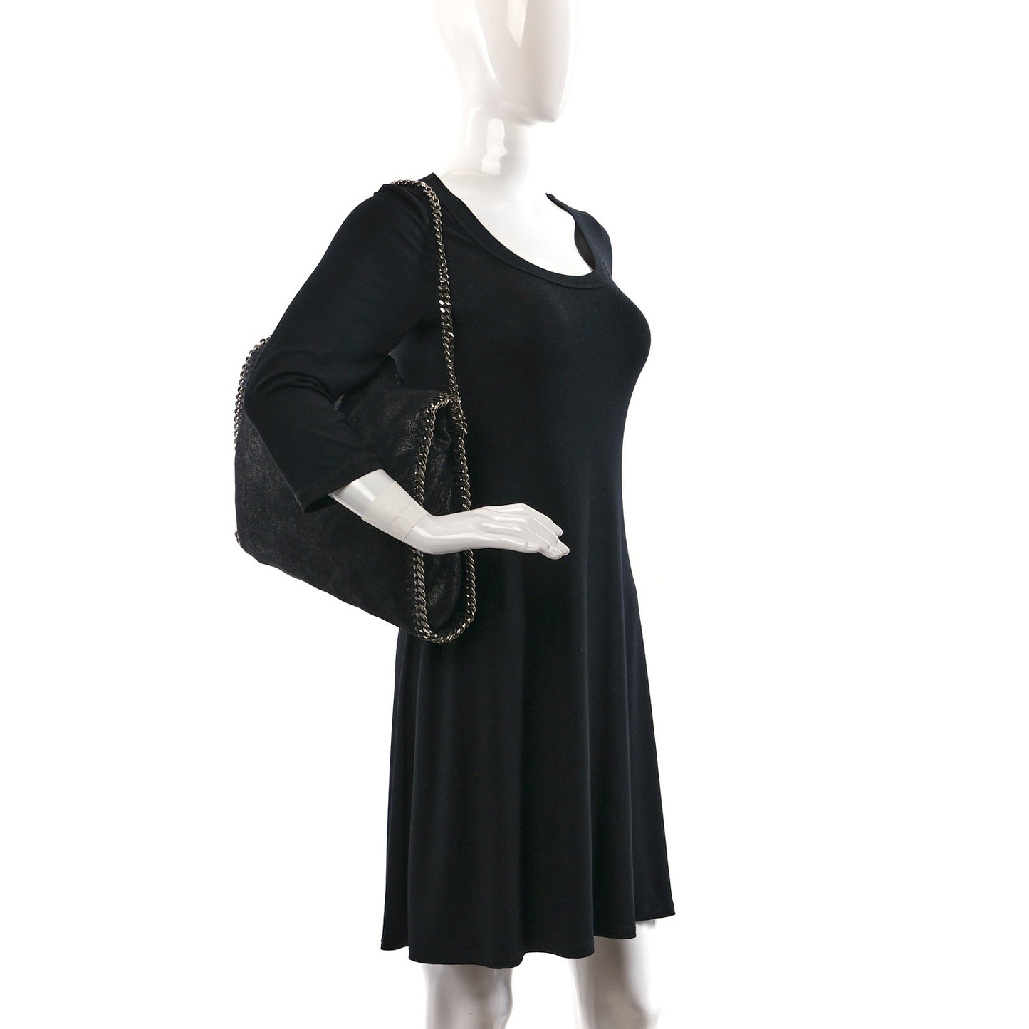 Shaggy Deer Falabella Fold Over Tote Black