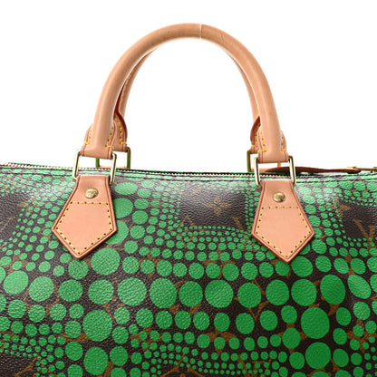 Louis Vuitton Monogram Kusama Town Speedy 30 Green 8 of 10