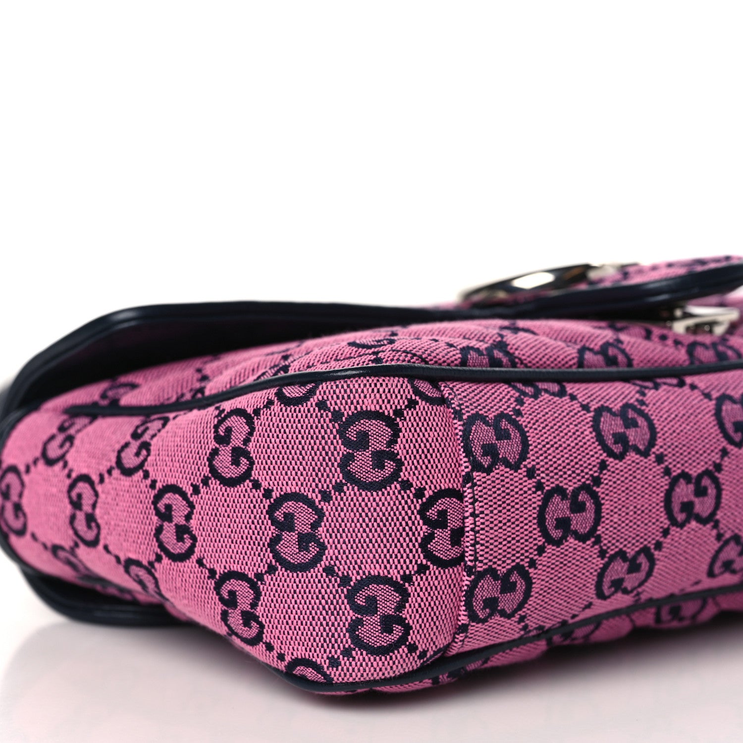 Gucci Monogram Multicolor Matelasse Diagonal Small GG Marmont Shoulder Bag Pink Blue 8 of 9