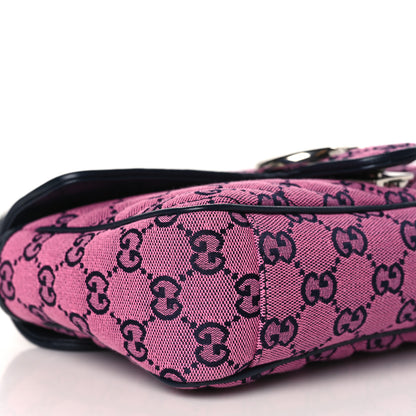 Gucci Monogram Multicolor Matelasse Diagonal Small GG Marmont Shoulder Bag Pink Blue 8 of 9