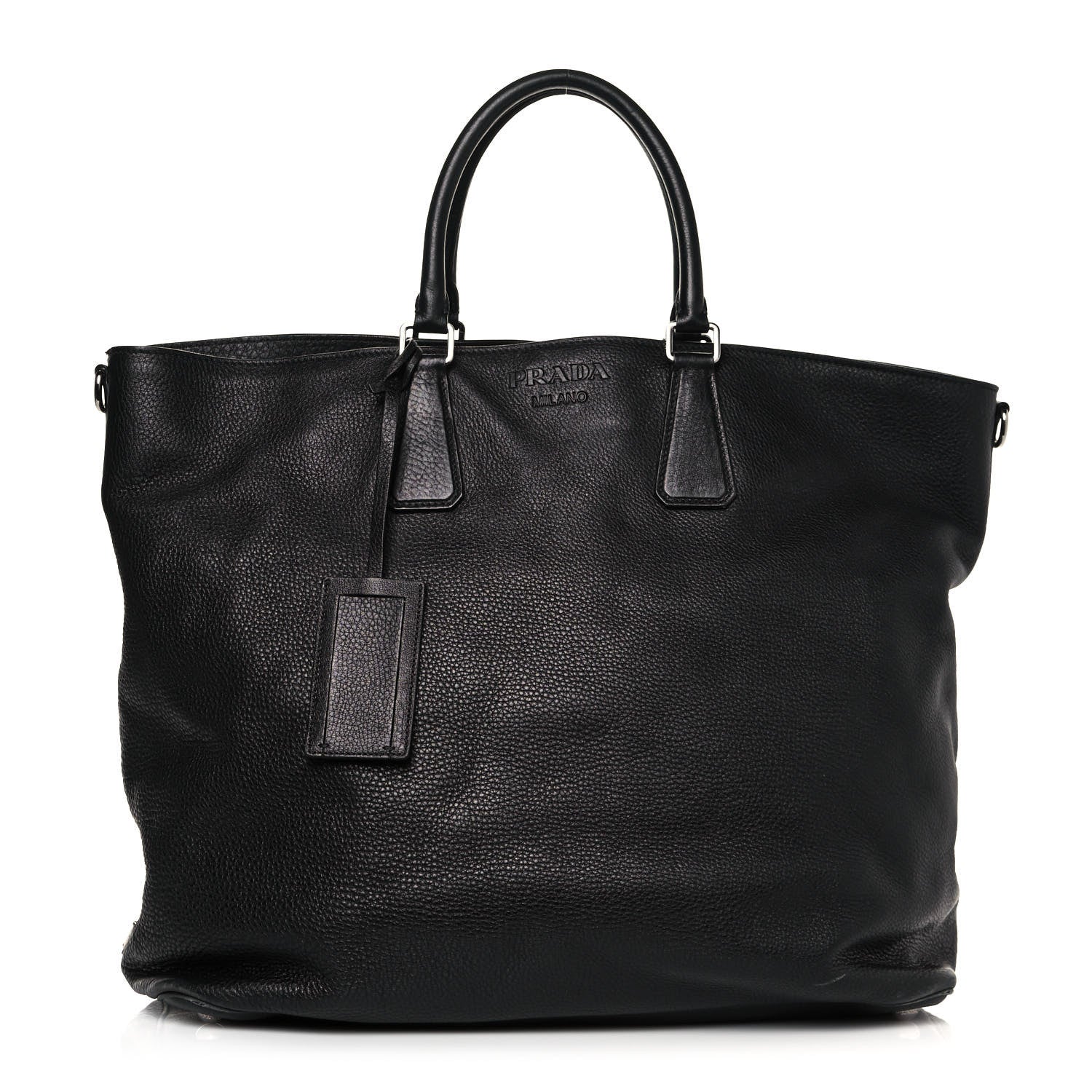 Prada Vitello Daino Tote Black 1 of 16