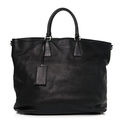 Prada Vitello Daino Tote Black 1 of 16