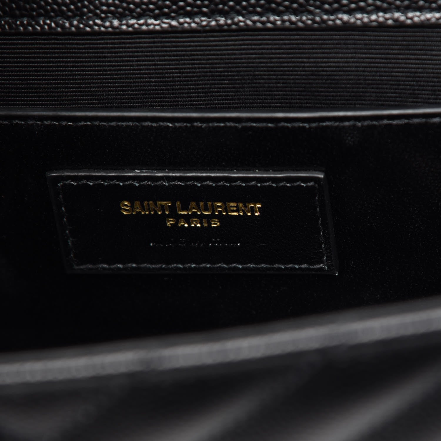 Saint Laurent Grain De Poudre Matelasse Chevron Medium Monogram Satchel Black 8 of 9