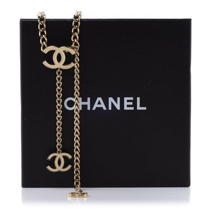 Chanel Enamel CC Chain Logo Belt Gold White 5 of 5