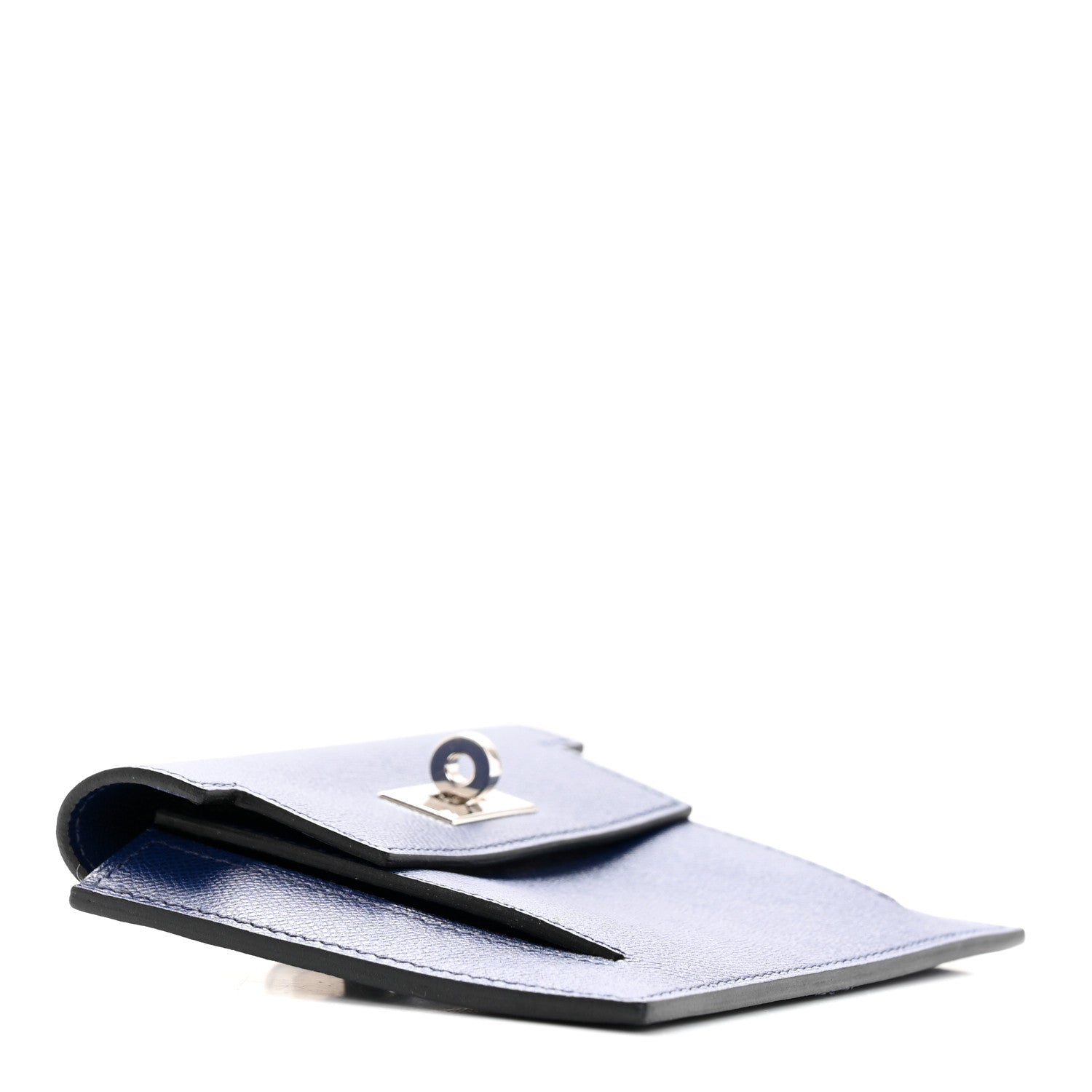 Hermes Madame Calfskin Kelly Pocket Compact Wallet Bleu Saphir 4 of 10