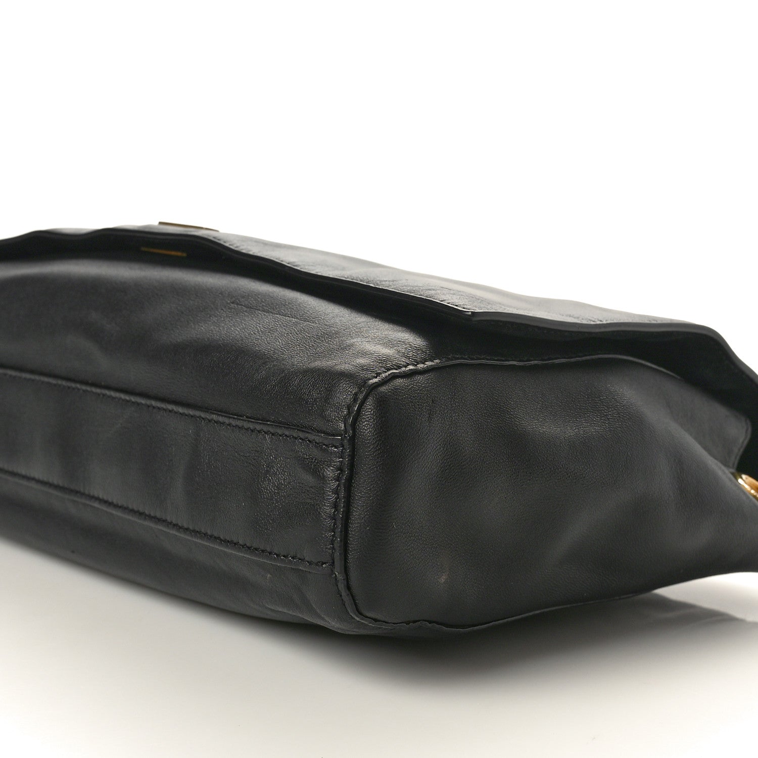 Saint Laurent Smooth Calfskin Suede Medium Reversible Monogram Kate Satchel Black 17 of 18