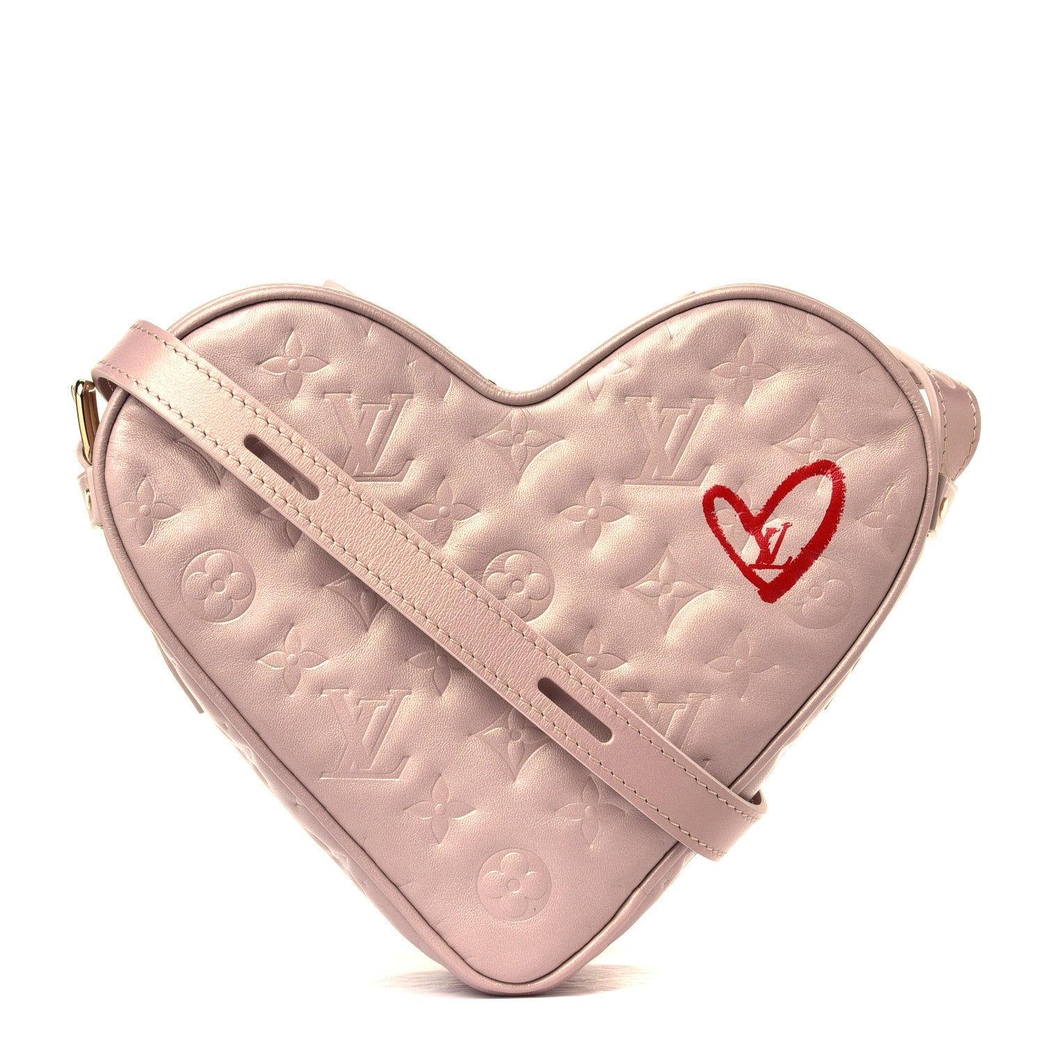 Louis Vuitton Lambskin Embossed Monogram Fall In Love Sac Coeur Light Pink 1 of 5