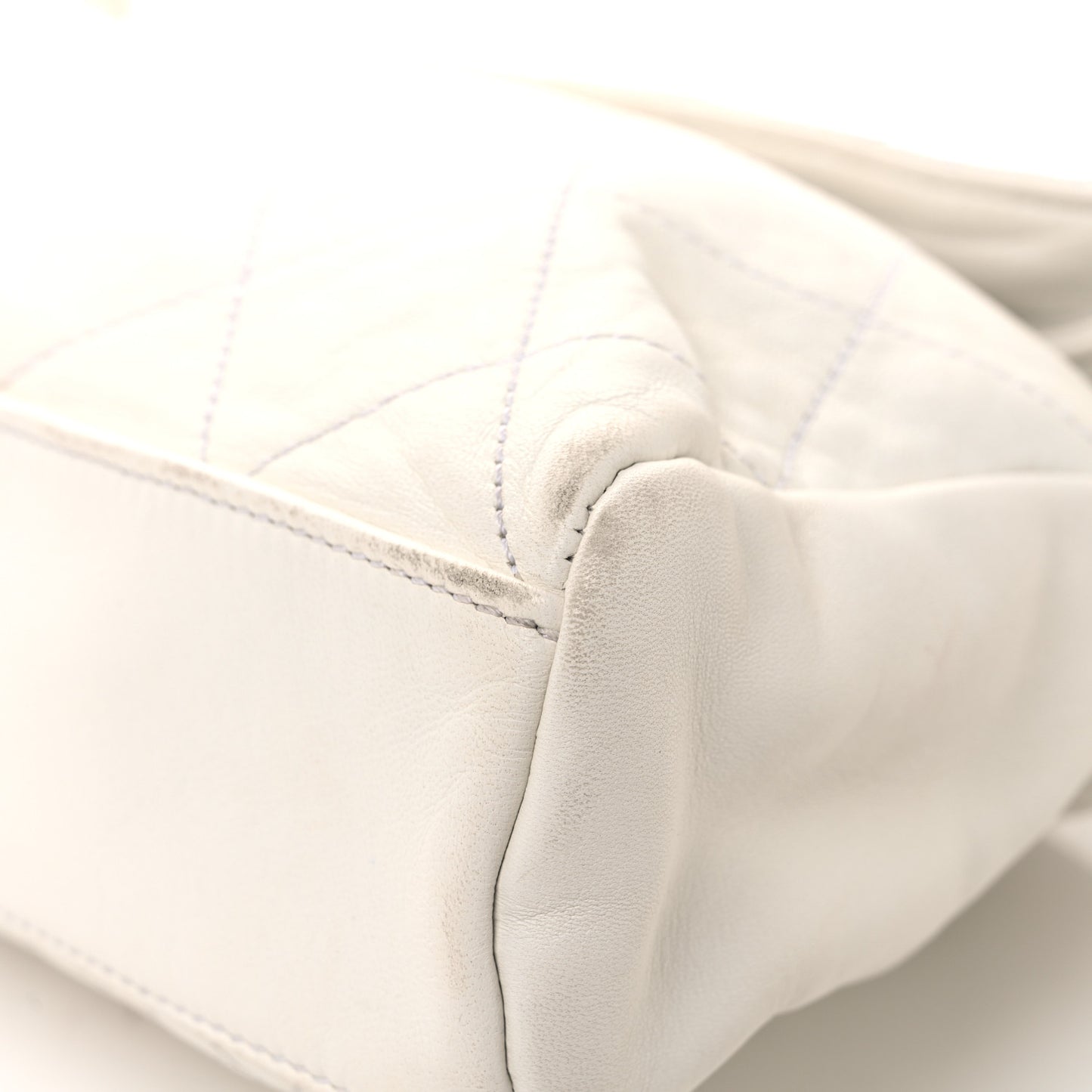 Lambskin Quilted New Lock Flap White