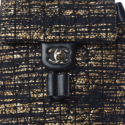 Chanel Tweed Quilted Mini Urban Spirit Backpack Black Gold 10 of 10