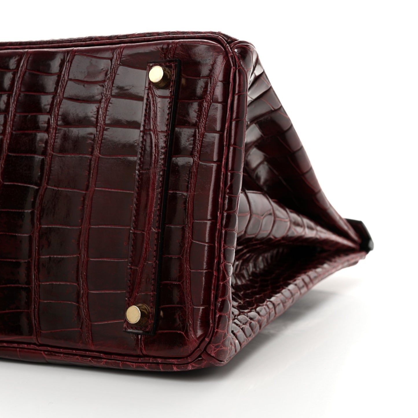Shiny Porosus Crocodile Birkin 35 Bourgogne