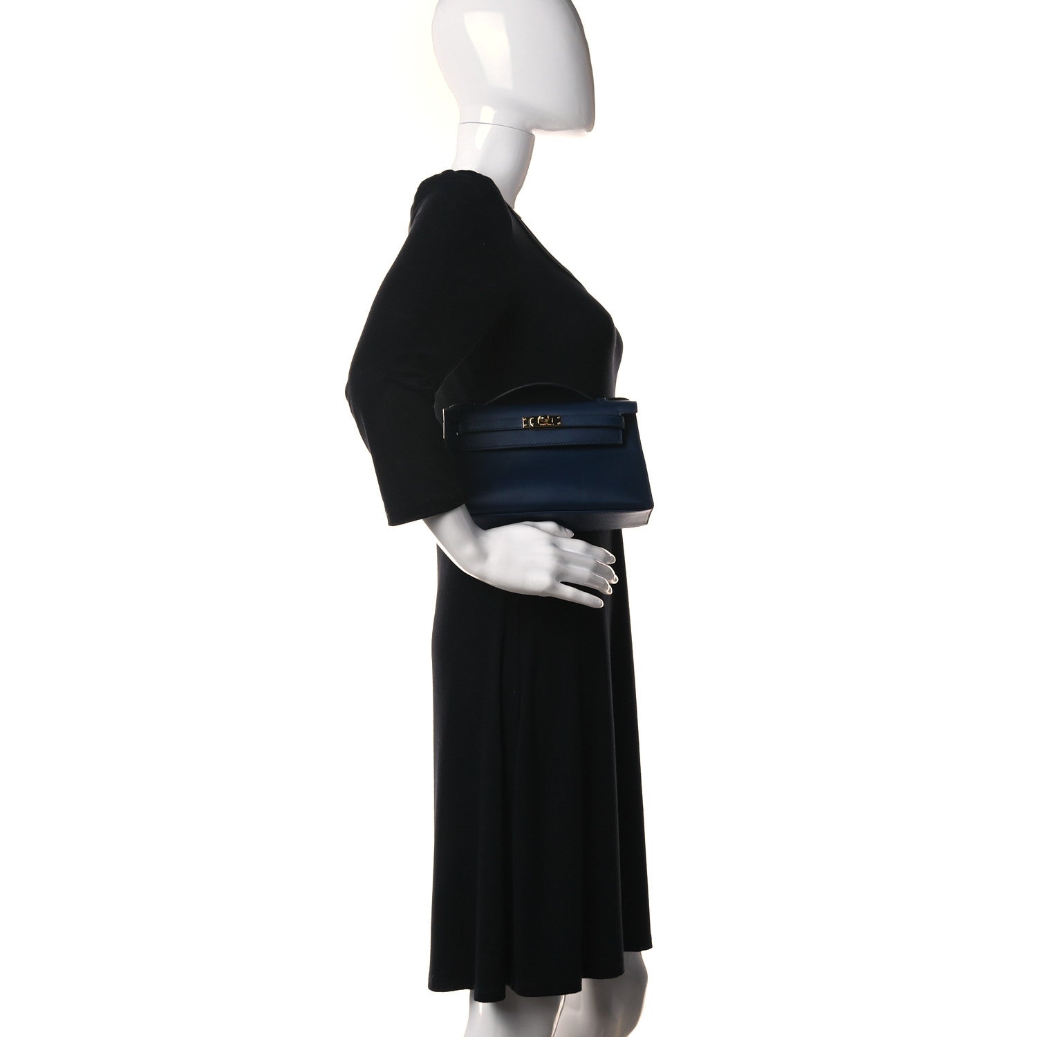 Hermes Swift Kelly Pochette Clutch Bleu Navy 3 of 26