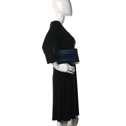 Hermes Swift Kelly Pochette Clutch Bleu Navy 3 of 26
