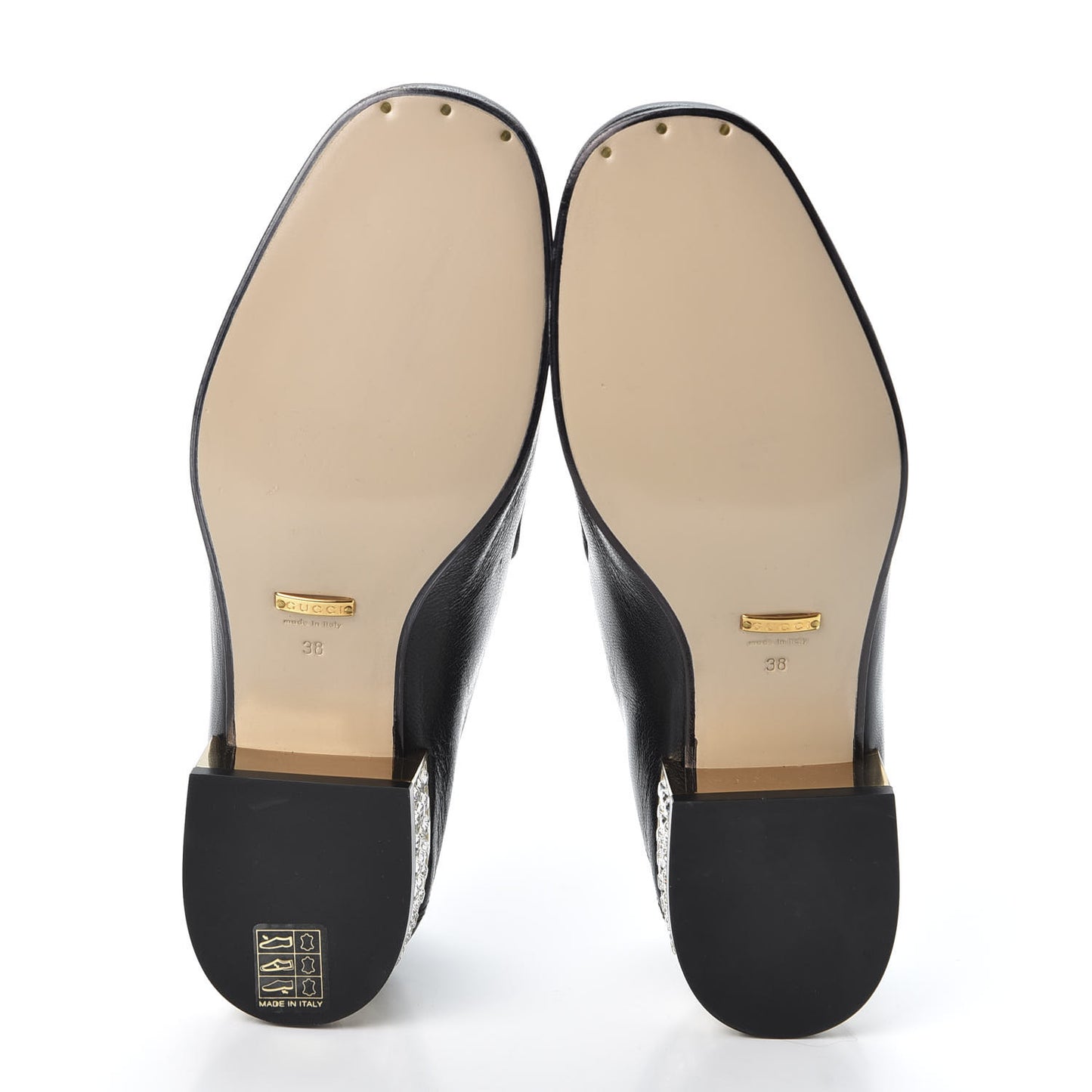 Goatskin Crystal Womens Horsebit Loafers 38 Black