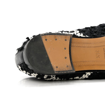 Gucci Tweed GG Monogram Horsebit Womens Jordaan Loafers 36.5 Black Natural 15 of 18