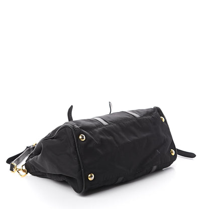 Prada Tessuto Nylon Vitello Daino Tote Black 3 of 8