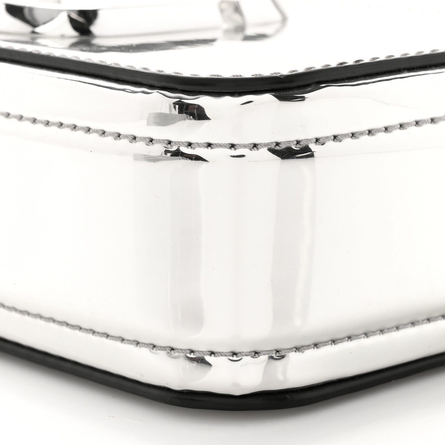 Metallic Calfskin Gen Z Snapshot Camera Bag Silver