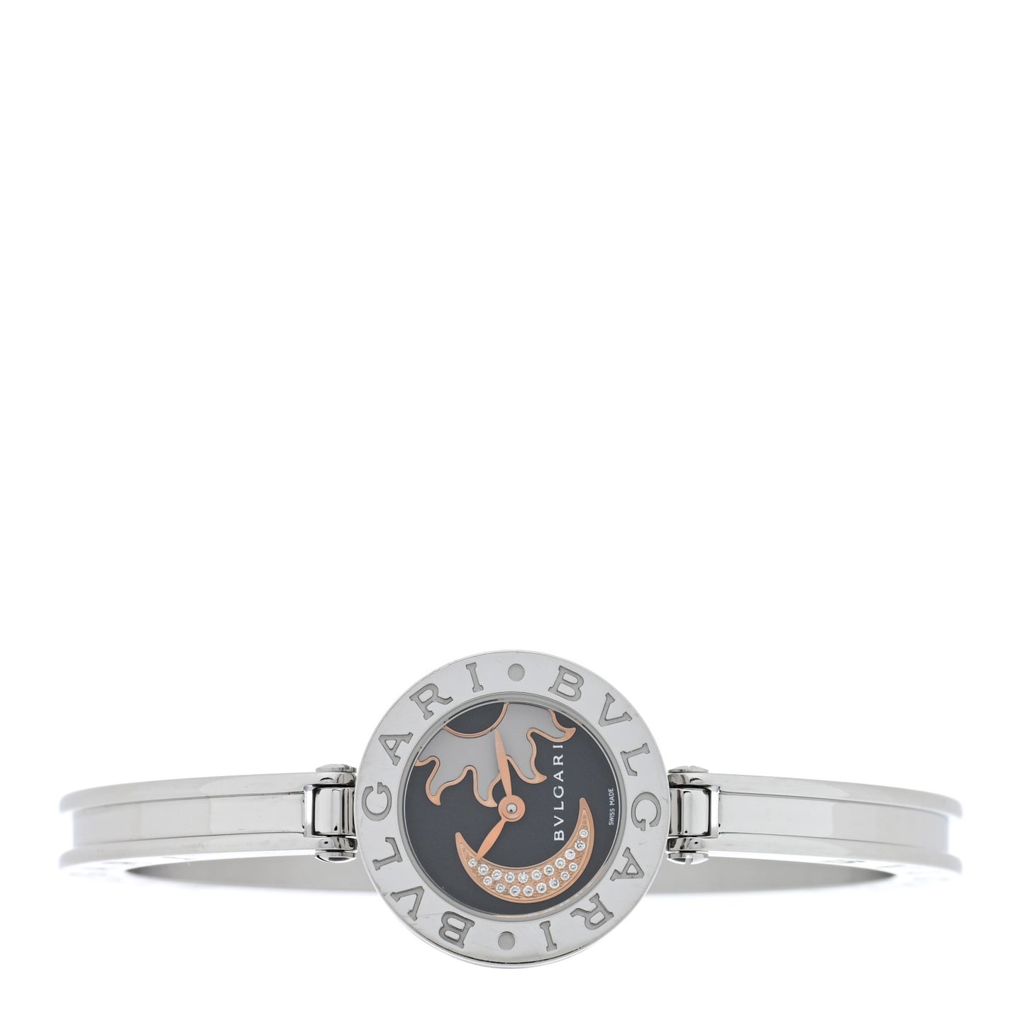 Stainless Steel Diamond 22mm B.Zero1 Sun & Moon Quartz Watch
