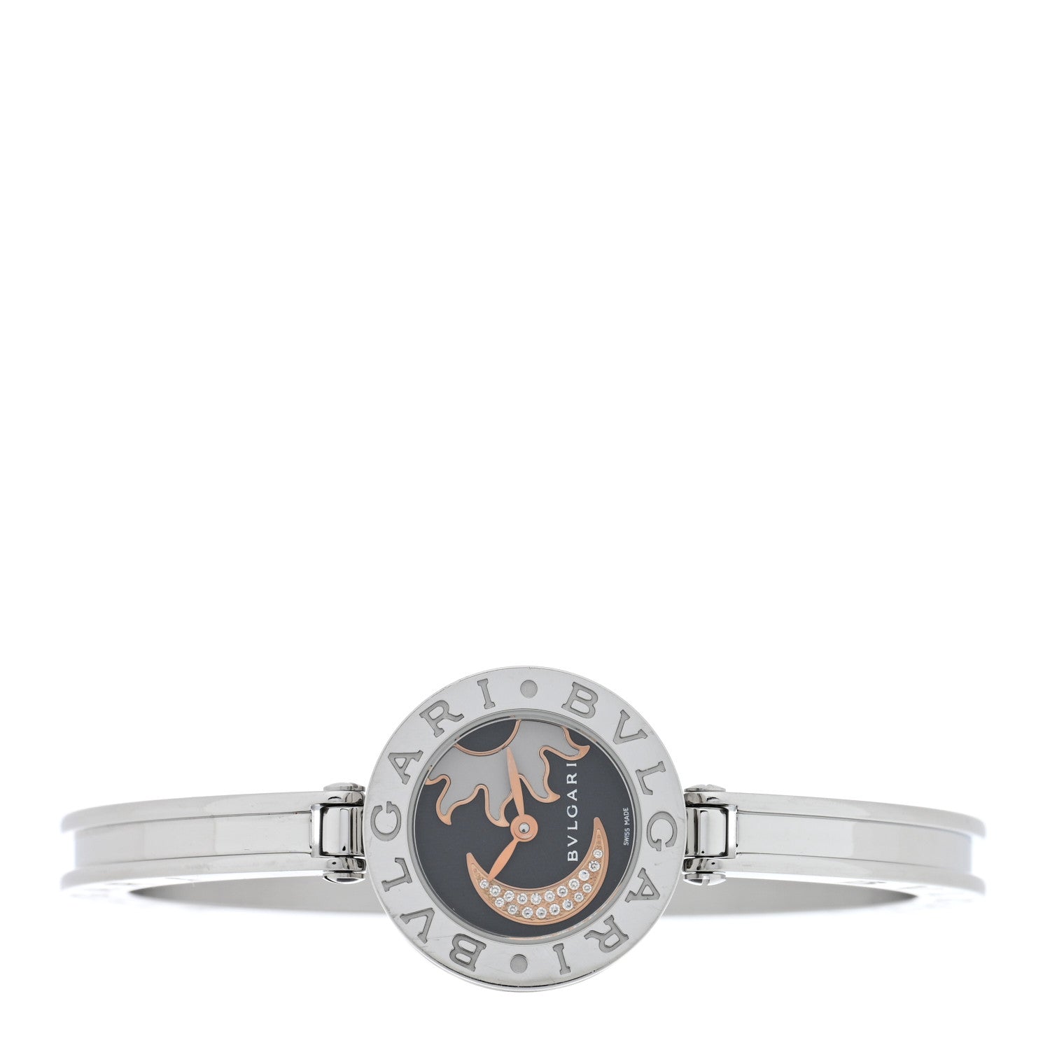 Bulgari Stainless Steel Diamond 22mm B.Zero1 Sun & Moon Quartz Watch 2 of 4