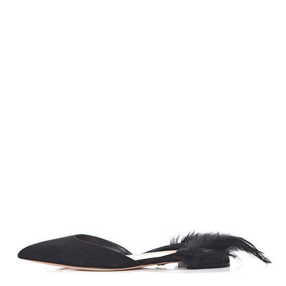 Christian Dior Suede Feather Dior Ethnie Flats 38.5 Black 1 of 11