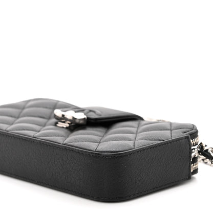 Chanel Lambskin Quilted CC Box Clutch With Chain Black 11 of 11