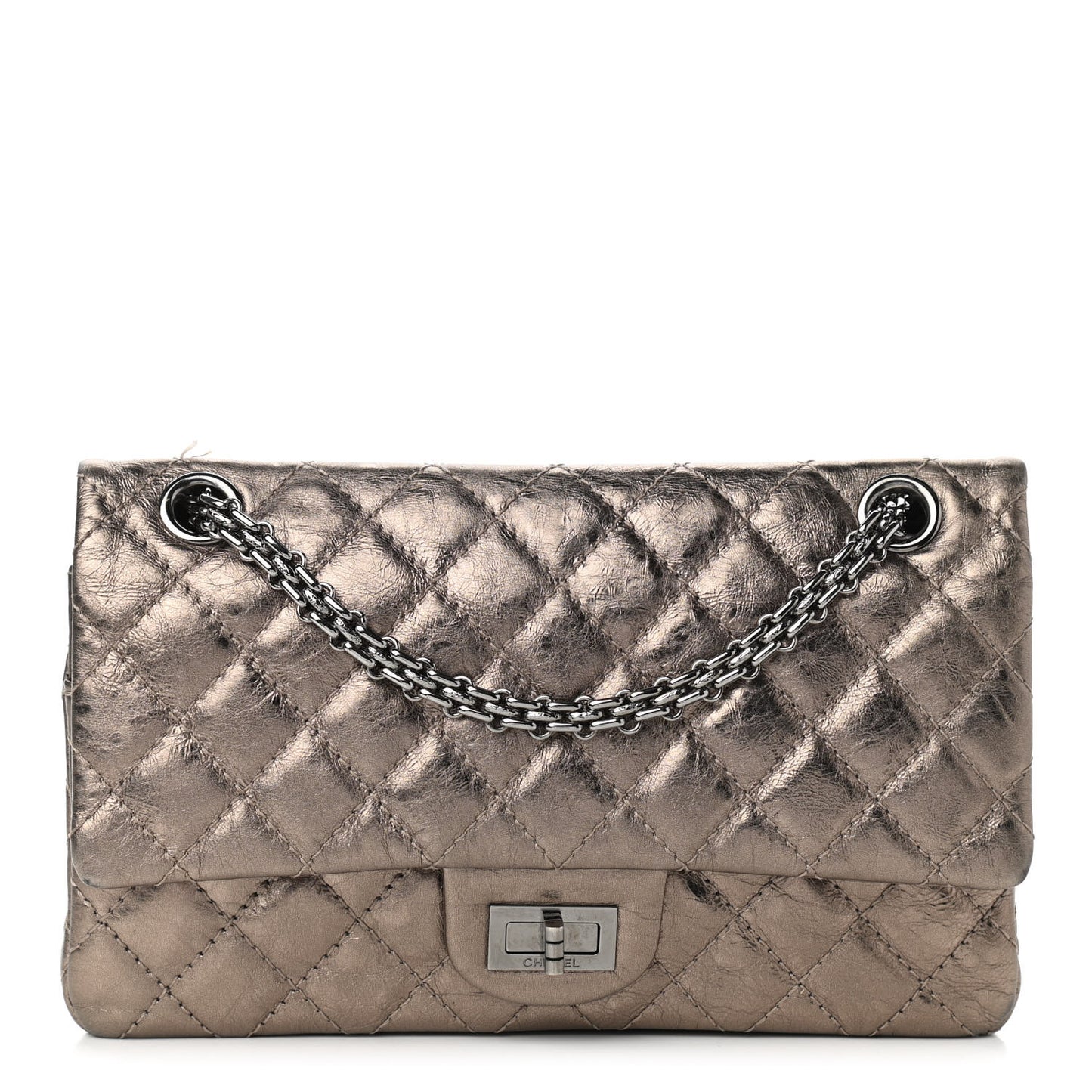 Metallic Aged Calfskin Quilted 2.55 Reissue 226 Flap Pewter