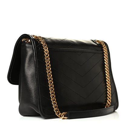 Saint Laurent Lambskin Matelasse Monogram Medium Niki Chain Satchel Black 2 of 7