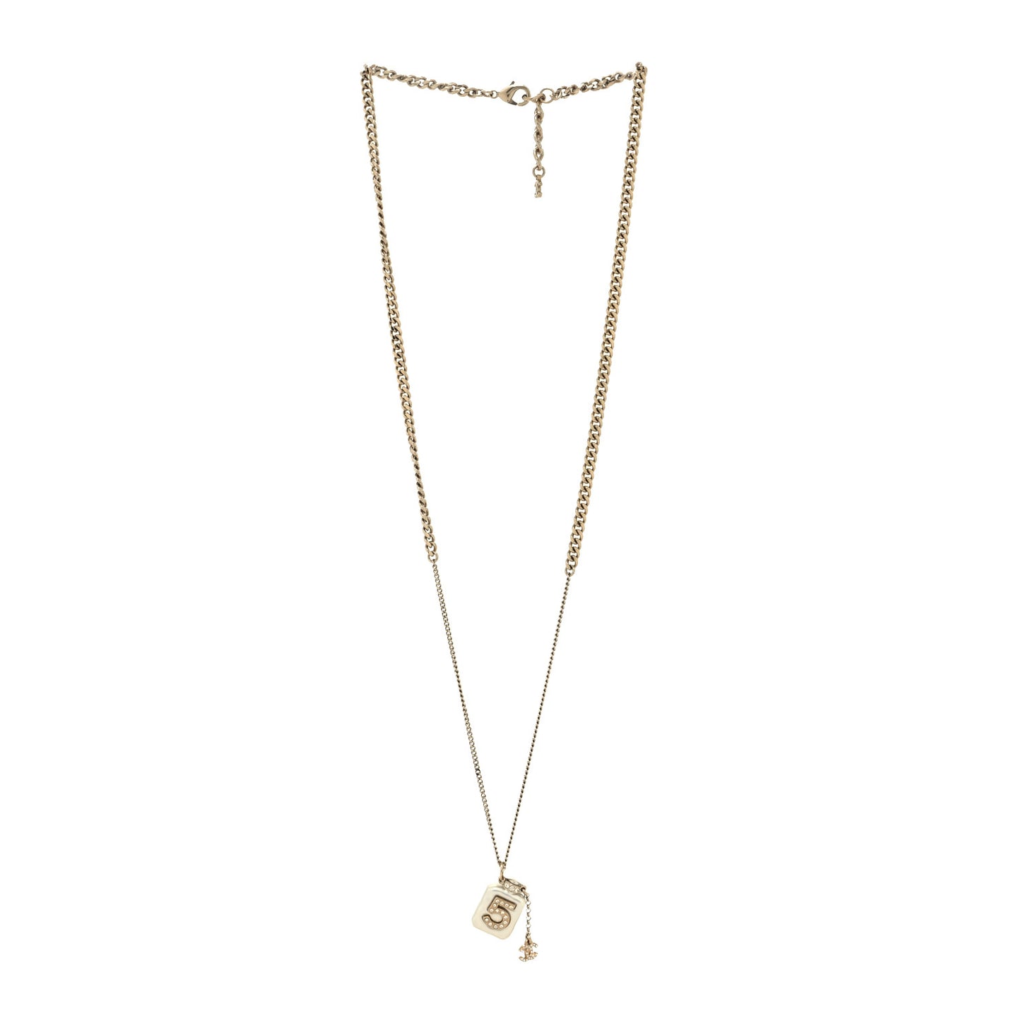 Resin Crystal CC No 5 Perfume Bottle Necklace