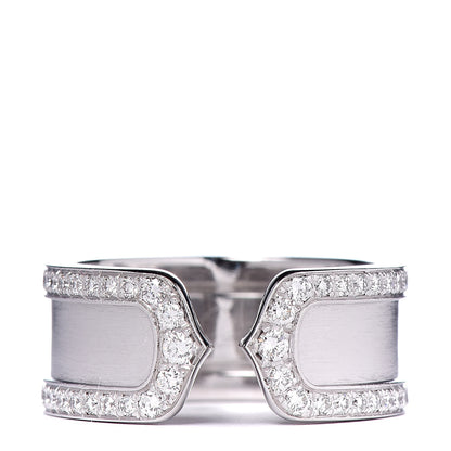 Cartier 18K White Gold Diamond Logo De Cartier Paved Ring 51 5.75 1 of 5