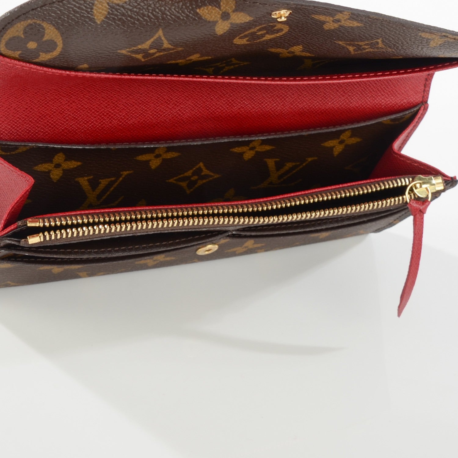 Louis Vuitton Monogram Emilie Wallet Red 5 of 7