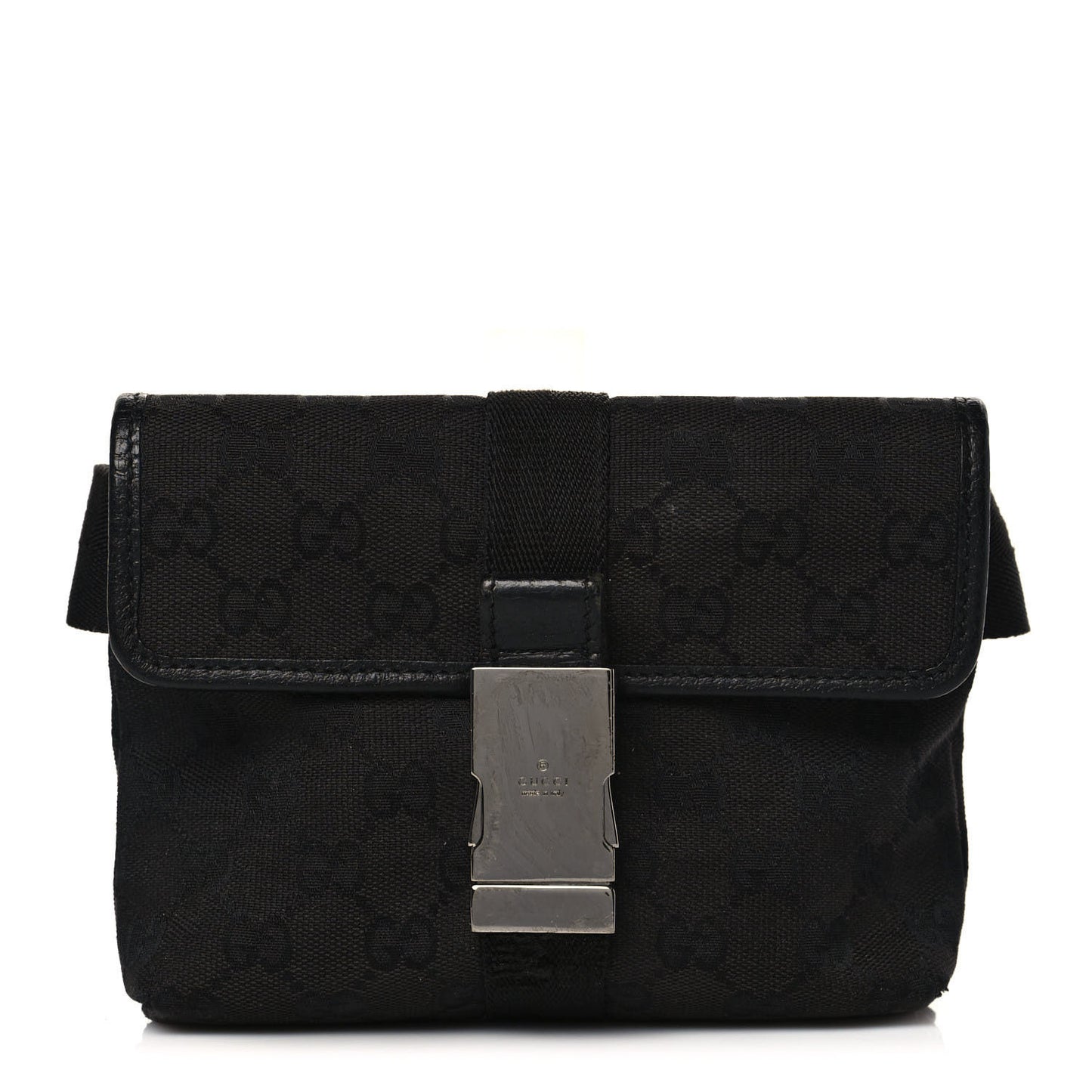 GG Monogram Web Buckle Belt Bag Black
