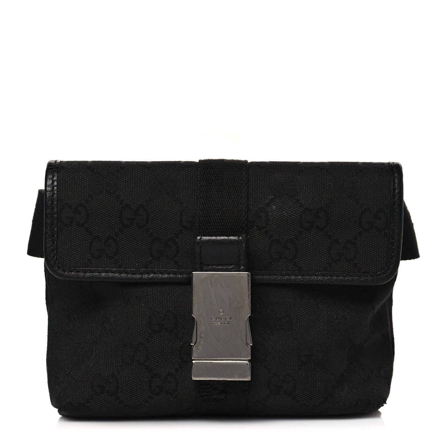 Gucci GG Monogram Web Buckle Belt Bag Black 1 of 10
