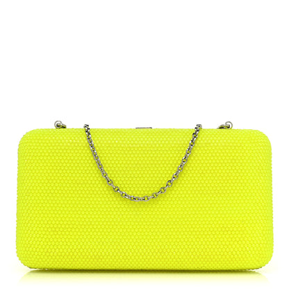 Judith Leiber Beaded Smooth Rectangle Clutch Neon Green 1 of 7