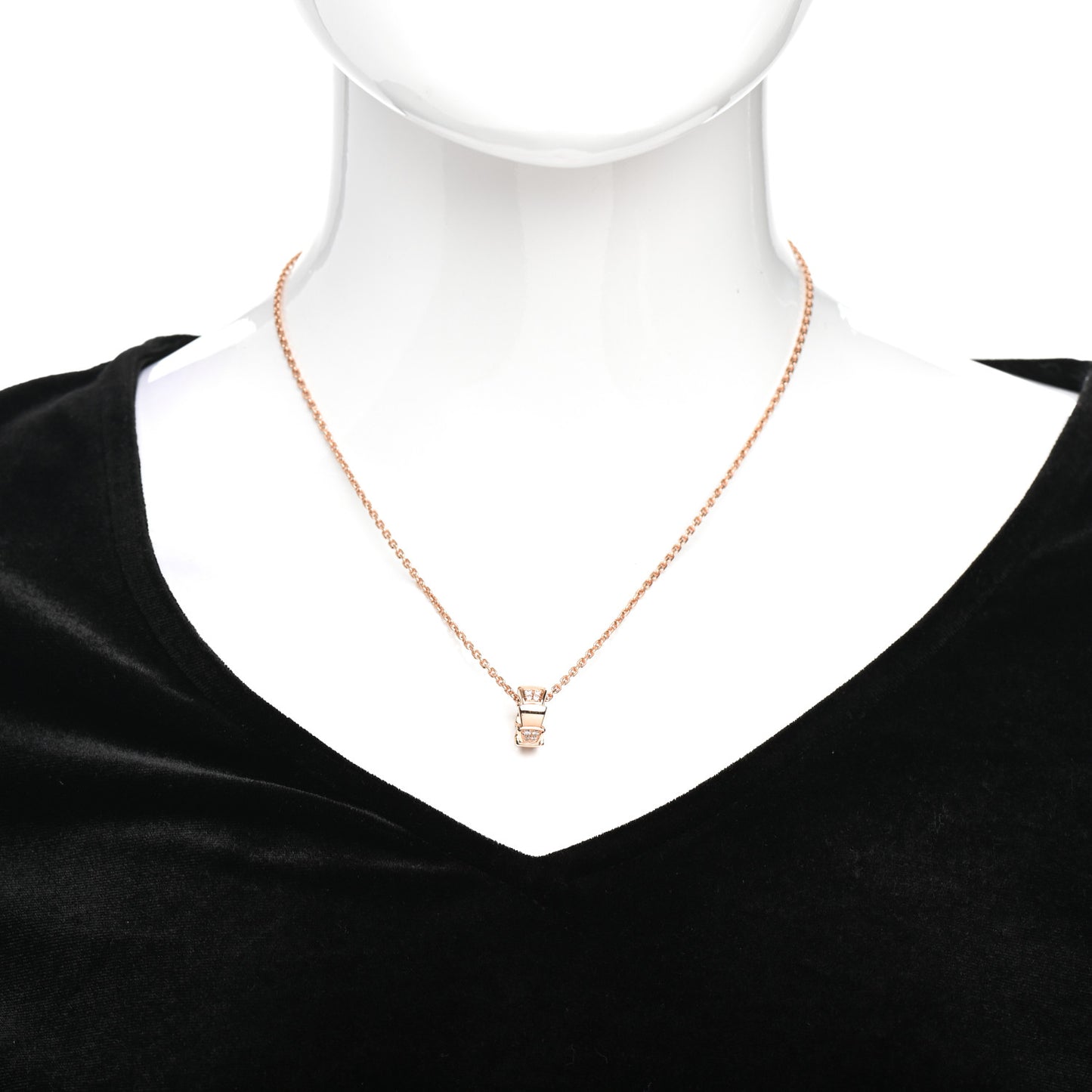 18K Rose Gold Diamond Serpenti Viper Pendant Necklace