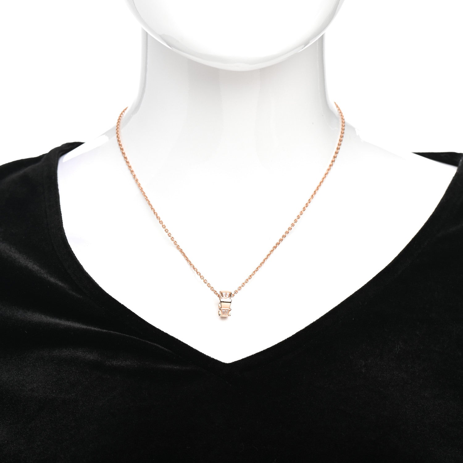 Bulgari 18K Rose Gold Diamond Serpenti Viper Pendant Necklace 2 of 5