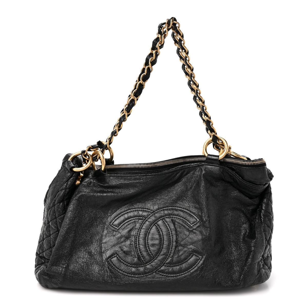 Chanel Vinyl Medium Rock and Chain Bowler Black 1 of 10