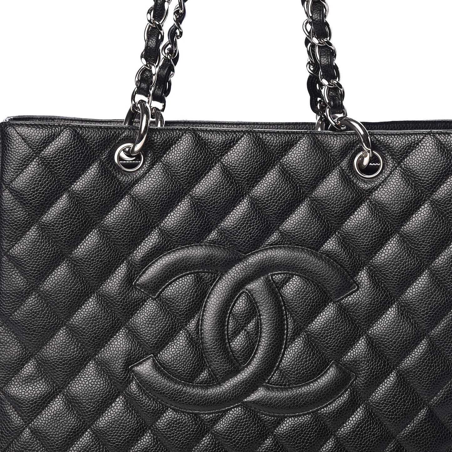 Caviar Quilted Grand Shopping Tote GST Black