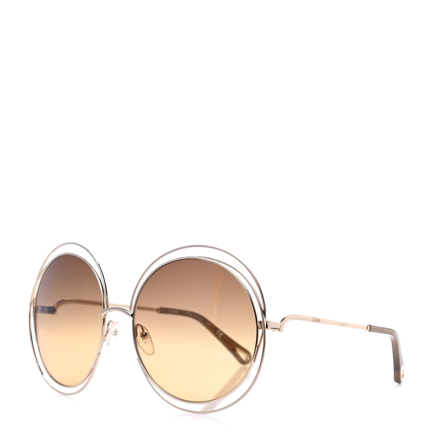 Metal Carlina Oversized Round Sunglasses CE114SD Gold