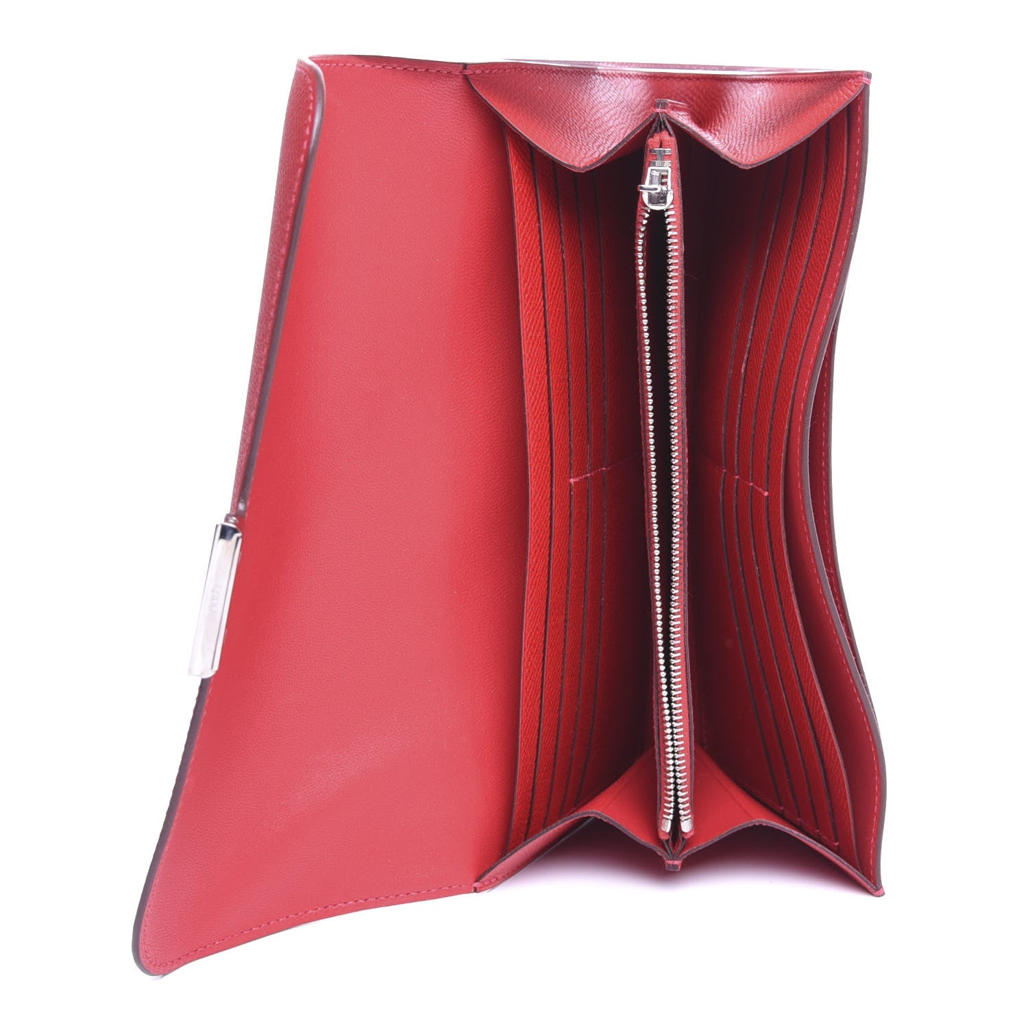 Hermes Epsom Constance Long Wallet Rouge Casaque 5 of 7