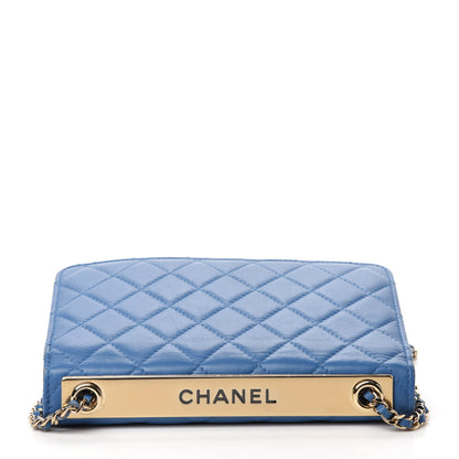 Chanel Lambskin Quilted Trendy CC Wallet On Chain WOC Blue 8 of 12