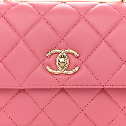 Chanel Lambskin Quilted Small Trendy CC Flap Dual Handle Bag Dark Pink 8 of 10