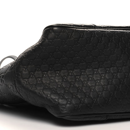 Gucci Guccissima Small Bree Zippered Tote Black 9 of 10