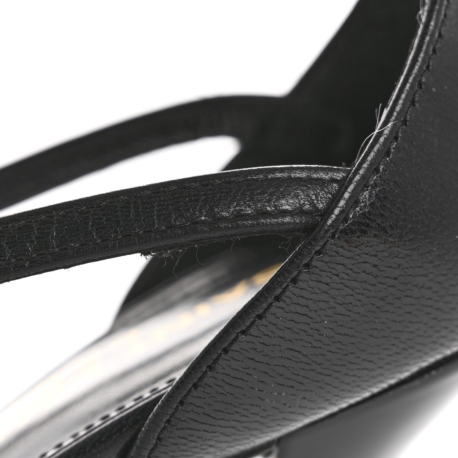 Saint Laurent Calfskin Cassandra 100 Ankle Strap Sandals 37 Black 9 of 10